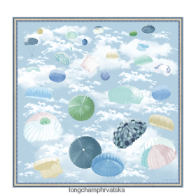 Longchamp Bag - Longchamp Proljeće/ljeto 2023 kolekcija svilenog šal 90 škriljac žena 888TZ41054 pribor