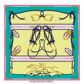 Longchamp Bag - Longchamp Proljeće/ljeto 2023 kolekcija svilenog šal 90 tirkiz žena 888TZ41048 pribor