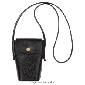 Longchamp Bag - Longchamp futrola za telefon s kožnom čipkom crni žena 888TZ4706 kožna roba
