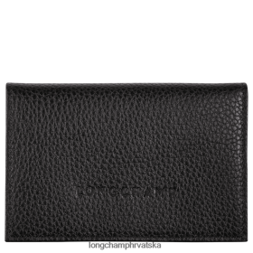 Longchamp Le Pliage - Longchamp Le FoUlonne Notitelj kartice crni muškarci 888TZ4653 kožna roba