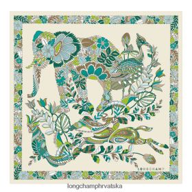 Longchamp Le Pliage - Longchamp Proljeće/ljeto 2023 kolekcija svilenog šal 50 trava/zeleno svjetlo žena 888TZ41007 pribor