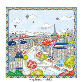 Longchamp Le Pliage - Longchamp Proljeće/ljeto 2023 kolekcija svilenog šal 90 plavi žena 888TZ41043 pribor