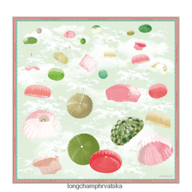 Longchamp Le Pliage - Longchamp Proljeće/ljeto 2023 kolekcija svilenog šal 90 trava/zeleno svjetlo žena 888TZ41055 pribor