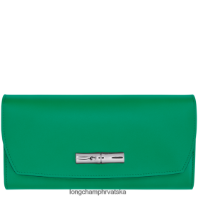 Longchamp Le Pliage - Longchamp Roseau kontinentalni novčanik trava/zeleno svjetlo žena 888TZ4566 kožna roba