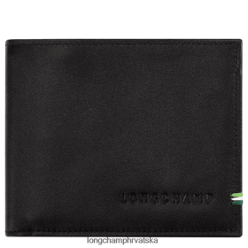 Longchamp Le Pliage - Longchamp Sur Seine novčanik crni muškarci 888TZ41127 kožna roba
