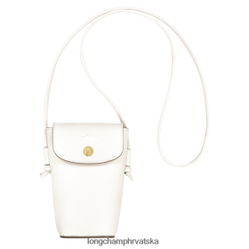 Longchamp Le Pliage - Longchamp futrola za telefon s kožnom čipkom bijela boja žena 888TZ4707 kožna roba